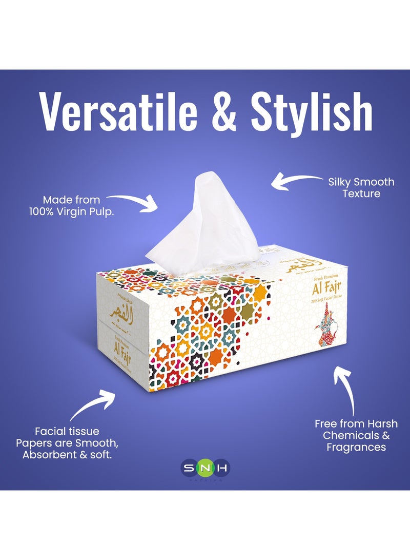 إس إن إتش باكينج علبة مناديل الوجه من الفجر، عبوة من 10 علب، كل علبة تحتوي على 200 منديل × طبقتين، بإجمالي 2000 منديل. - Image 5